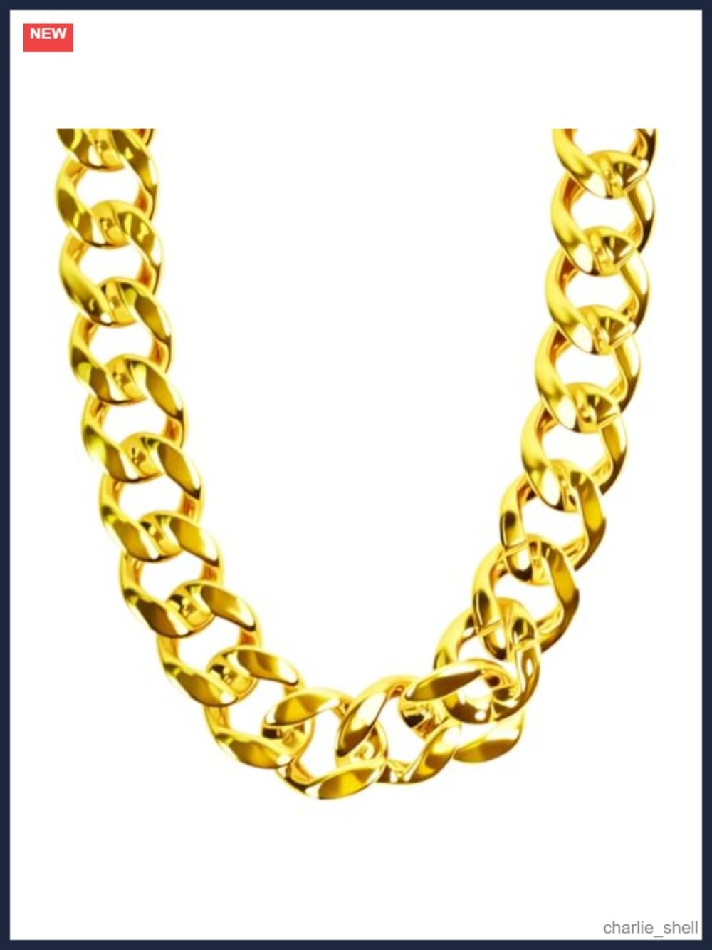 Men's 35" Chunky Gold Plated Plastic Cuban Chain Necklace Hip Hop